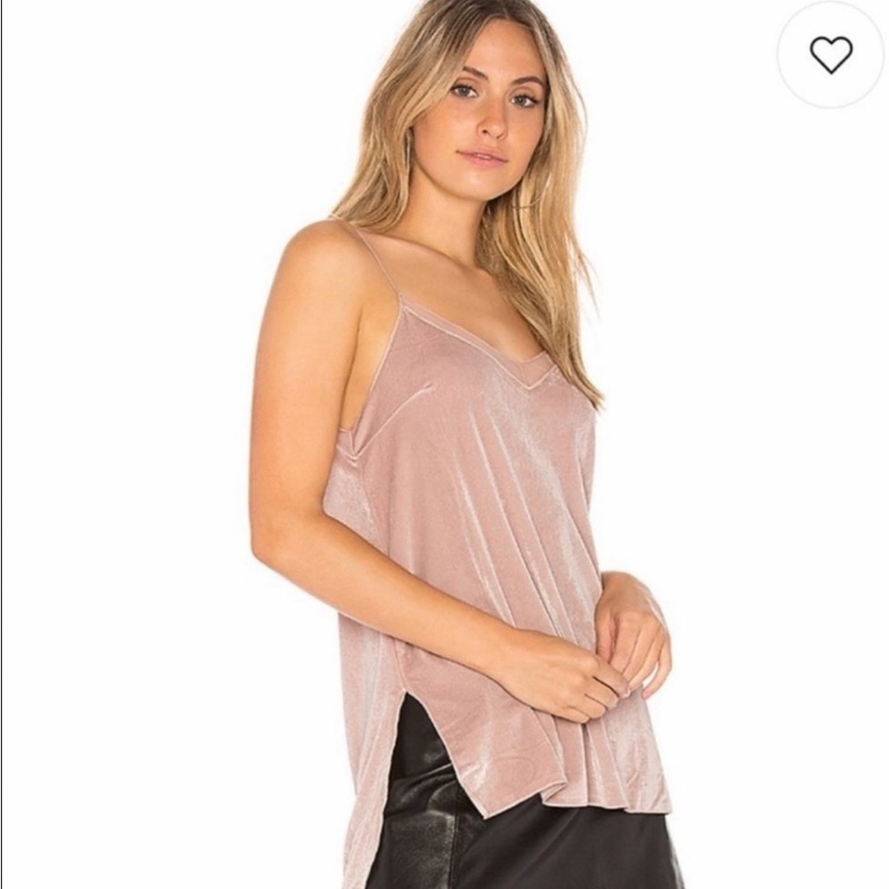 Free People Intimately Drippy Velvet Velour Lace Spaghetti Strap Tank Top